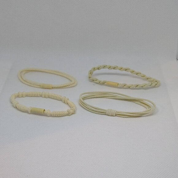 NWOT Set of 4 Cream Adjustable Braided String Bracelets Jewelry Accessories #12 - Picture 10 of 10